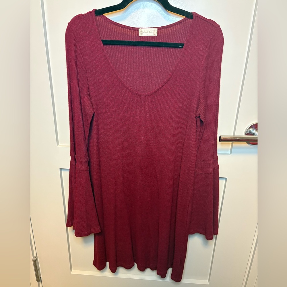 Women's Red Long Sleeve Dress